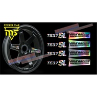 Te37 SL JDM Stickers Rays Volk Racing Wheels Decals 17-20 inch Rims - Elegant chrome laser