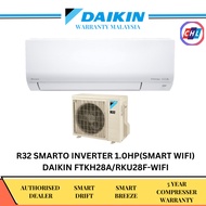 DAIKIN 1.0HP R32 SMARTO INVERTER AIRCOND (SMART WIFI) FTKH28B/RKU28B
