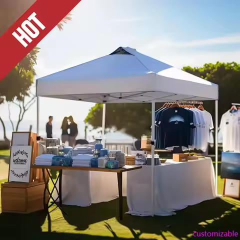 HOT-Outdoor Pop Up Canopy 10'x10' Tent Camping Sun Shelter-Series Party Tent, 100 Sq. Ft Of Shade (W