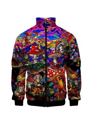 Funny 3d Print Jackets For Men Women Clothing Casual Zipper Jacket Stand Collar Long Sleeves 2024 Co