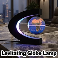 C-Shape Floating Globe Magnetic Suspension Desk Lamp Spinning Earth Globe Antigravity Planet Light L