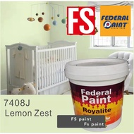 LEMON ZEST ( 1 LITER ) FEDERAL ROYALITE PAINT - INTERIOR EMULSION PAINT / Cat Rumah Dalam Matt / wall paint