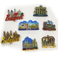 Country Fridge Magnets Germany Berlin Budapest Tourist souvenir Fridge Magnet Sticker World Travel C