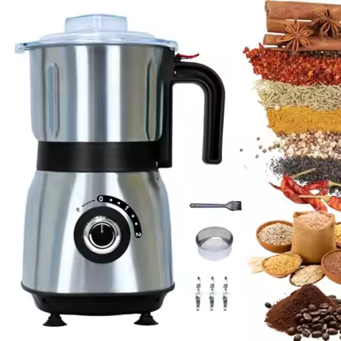 Versatile Kitchen Grinder 500W Electric Mill Grinds Spices Nuts Grains Coffee 3 Stainless Steel Blad