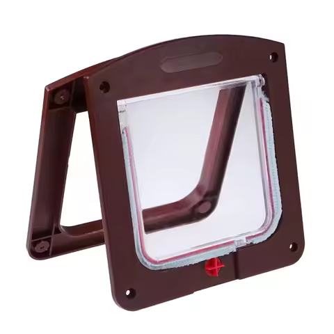 Cat Flap Door with 4 Way Lock Pet Door Small Pet Gate Door Kit for Cats & Dogs