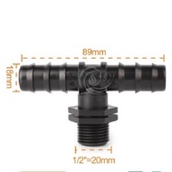 Connector Tee Connector T Thread 13 x 16 mm to 1/ 2 Inch 0.5 Male Thread