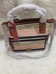 Tas Wanita Selempang Fossil Emerson Large Woven NWT Kulit
