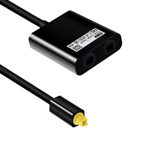 Durable SPDIF Optical Audio Splitter 2 Way Toslink Splitter Adapter 1 input 2 Output SPDIF Optical C