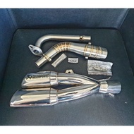 คอท่อสแตนเลส Yamaha NMAX พร้อม ปลายท่อ Aka ท่อคู่สีเงิน เสียงแน่น งานสวยแข็งแรง เงาทั้งใบ