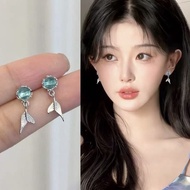 999 Silver Earrings Sterling Silver Mori Sweet Moonlight Bubble Fishtail Earrings Female s999 Fashio