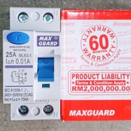 MAXGUARD 25A 2P ELCB RCCB 10mA SIRIM APPROVE (ELCB/RCCB WATER HEATER)