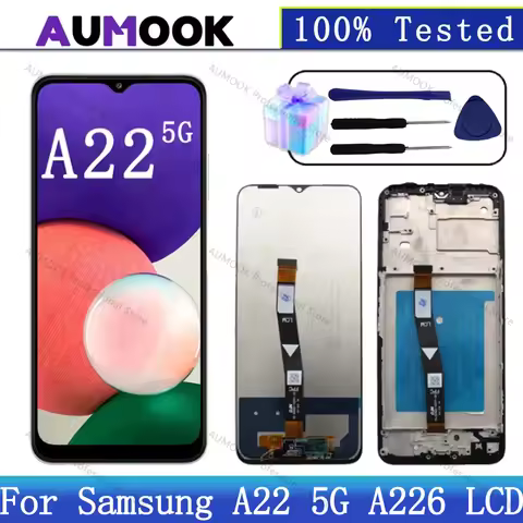 100% Tested LCD For Samsung A22 5G Display A226B Touch Screen Digiziter Assembly For Samsung A22 5G 