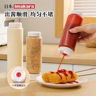 A28- 雙頭擠醬瓶  家用廚房沙拉醬/番茄醬/蜂蜜/醬汁擠壓瓶 調味分裝瓶 擠壓倒置 防漏塞 番茄沙拉料瓶 -(500ml - 1個裝）