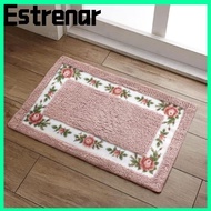 ESTRENAR 1 Pcs Flower Rug, 16*24Inch Microfiber Pink Rug,  Absorbent Non-Skid Pink Floral Bathroom R