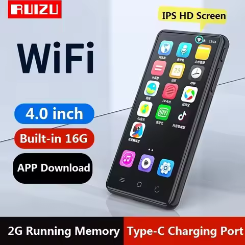 RUIZU H8 Android WiFi MP4 Player Bluetooth 5.0 Full Touch Screen 4inch 16GB Music Video Player With