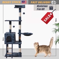 Premium Large Cat Tree House Wood Cat Condo Bed Scratcher House Cat Tower Hammock Cat Climbing Cat Scratcher Cat House