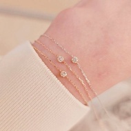 日本製 18k玫瑰金 經典六爪12分鑽石手鍊