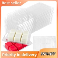 30pcs Wax Melt Container Clamshell Packaging Mold Box 6 Cavity Clear Plastic Cube Tray Wax Melt Clam