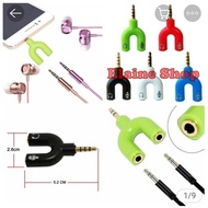 Audio Splitter U shape 2 in 1 Mic & audio jack 3.5mm to Dual female NE Mic & Audio Splitter micropho