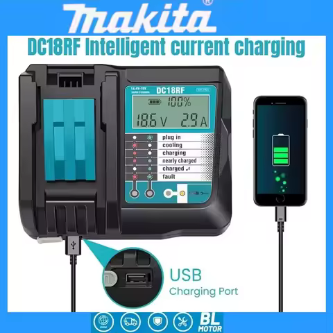 Makita DC18RF Li-ion Battery Charger 3.5A Charging Current 14.4V 18V BL1830 Bl1430 DC18RC DC18RA Pow