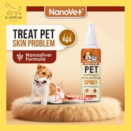 (100ml) Nanovet® Pet Nanosilver Antifungal and Antibacterial Spray for Cat and Dog / Ubat Kurap Kuci