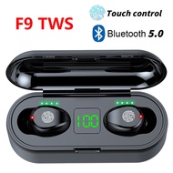 ♥ SPLAY Shipping+Readystock ♥F9 TWS Wireless Earpiece Headphone Earphone Sport Earbuds Headset With 