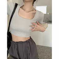 Hot Girl U-Neck Pink Tight Knitted Short O-Neck Cool Silk Thin T-Shirt SL0001 Shop 4b 0wqy2zp