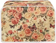 FOR U DESIGNS Farmhouse Style Butterfly Floral 4 Slice Toaster Cover for Kitchen Washable Bread Toas