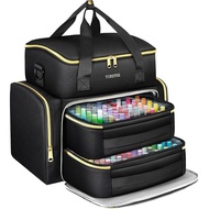 YOREPEK Extra Large Nail Polish Organizer Case Holds 96 to 100+ Bottles (15ml/0.5 fl.oz) UV lamp, Ge