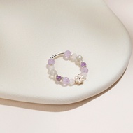 [SPANCONNY] Dill Flower | Amethyst Lavender Labradorite Moonstone S925 Small Crystal Ring