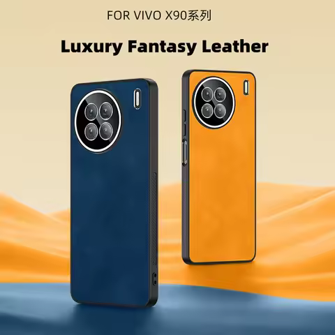 For VIVO X90 Pro Plus Case Luxury Leather Camera Glass Protective Case For VIVO X 90 X80 X70 X60 Sho