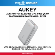 AUKEY PB-Y57 MINI PowerBank / 22.5W / 20,000MAH / 1 x USB-C (18W, 20W / IN, OUT), 1 x USB-A (22.5W) 