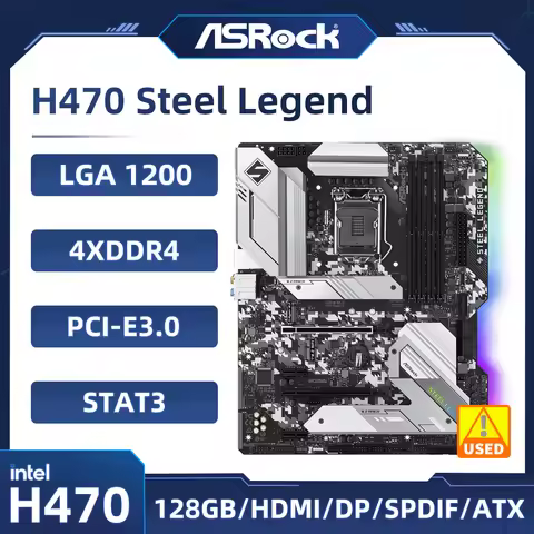 ASRock H470 Steel Legend Motherboard Intel H470 LGA 1200 support i9-11900F i5-11400F i3-10100F i3-10
