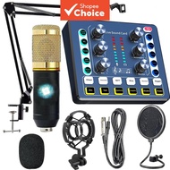 Live Sound Card Podcast Microphone Kit DJ Effects Voice Changer for Streaming Gaming Karaoke  Kad Bu