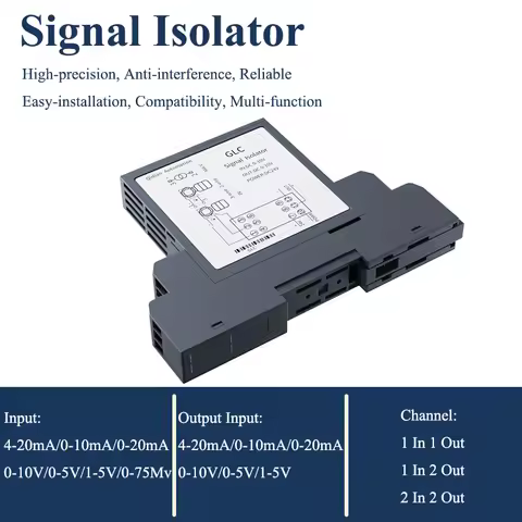 Analog Signal Isolator 4-20mA 0-10mA 0-20mA to 0-10V 0-5V 1-5V DC Signal Converter 0-75mV 4-20mA Sig