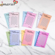 MARIER 48PCS Cost Saving Card, A6 100 Envelopes Eave Money Cash Envelopes, 52 Weeks Save Challenge E