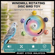 360 Rotating Bird Toy with Bell Interactive Cage Toy for Parrot Lovebird IQ Toy Mainan Burung Nuri B