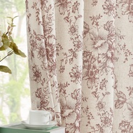 Cotton Linen Curtains Floral Curtains for Living Room Rod Pocket Farmhouse Peony Flower Patterned Dr