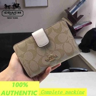 (Fast shipping) 100% short wallet COACH women in stock with receipt 53562 87936 33034 39127 3375 345