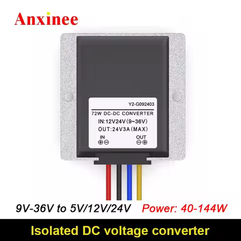 Isolated DC Voltage Regulator 9-36V to 5V 12V 24V 40W-144W Boost Buck Converter Automotive Ship Powe