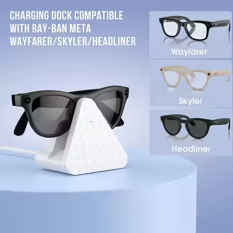 Charging Dock for Rayban Meta Wayfarer/Skyler/Headliner Smart Glasses Potable Travel Charger Station