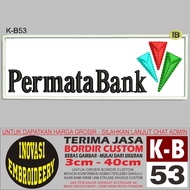 K-B53 BANK GEM LOGO EMBROIDERY PATCH - INNOVATION EMBROIDERY TESTIMONI