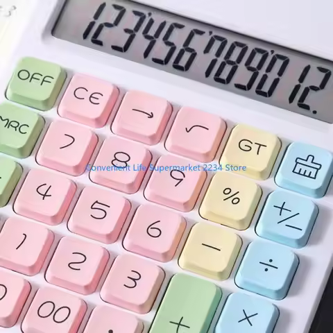 12 Digit Solar Calculator Large LCD Display Standard Function Calculator With LCD Writing Board Doub
