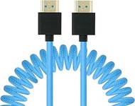 Uonecn 8K HDMI 2.1 Cable Coiled Braided for Sony A7iv, Z-CAM F6, Z-Cam E2 Pro, 48Gbps High Speed Eth