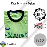 Kaos Pertanian Lengan Panjang Merk Explore DGW Ukuran XL ( Warna Hijau Muda ) Cocok Buat ke Sawah/Ke