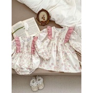 pakaian retro kanak kanak perempuan korean outfit kids Skirt Baby Girl Long-Sleeved Western-Style Si