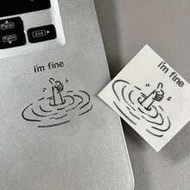 1/3PCS I'm Fine Funny Sarcastic Metal Stickers - Waterproof Glossy Paper Laptop Decals With Humorous