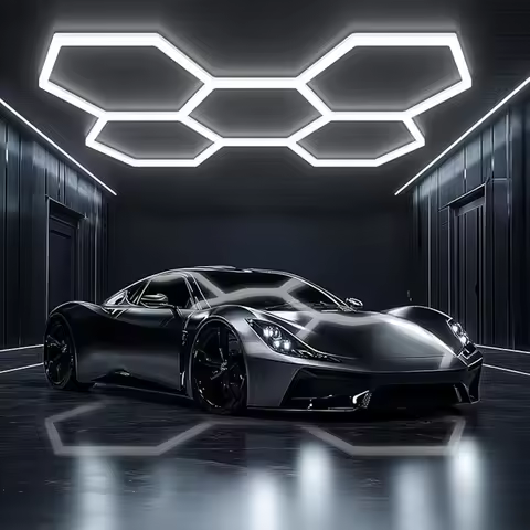 Garage LED Ceiling Light - Hexagon Honeycomb Design 220V with 3 Colors 3000K 4500K 6500K barbershop 