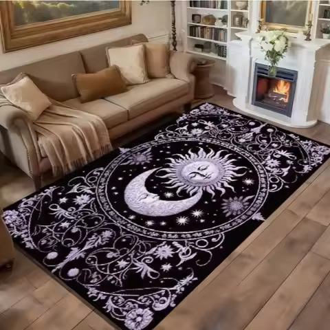 Sun Moon Pattern Area Mat Living Room Floor Mat Office Mat Living Room Bedroom Bathroom Kitchen Home
