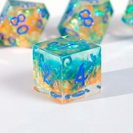 DND Dice Set, Two-Tone Sharp-Edged Resin Dice, Suitable for Dungeons & Dragons, 7-Piece Role-Playing